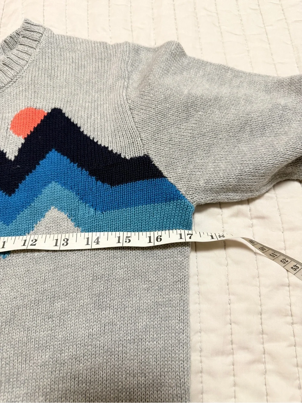 Gymboree Boys Mountain Intarsia Sweater Cotton Gray Blue NWT Size L 10-12